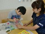 手作りシャワーで水遊び